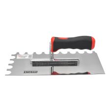 Gletiera zimtata ULC lama inox 280x130mm grosime 0.7mm dantura semirotunda 10mm pentru marmura cu maner bimaterial ENERGO