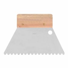 Spatula zimtata ULC lama inox latime 180mm grosime 0.5mm dantura 1.5x1.1mm tip TKB A1 cu maner lemn ENERGO