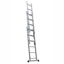 Scara 3 tronsoane culisante universala ST 3x7 trepte Lmax-4.2m Lmin-2.0m H forma A-1.9m din aluminiu ENERGO