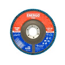 Disc abraziv lamelar DLE INTENSIV 125x22.23mm granulatie R 40 zirconiu corund suport fibra pentru inox/metal ENERGO