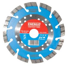 Disc diamantat taiere CONSTRUCT-TURBO 150x22.2mm T10 sector cu pastile -turbo beton-armat pavele boltari piatra-dura ENERGO