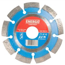 Disc diamantat taiere CONSTRUCT 115x22.2 mm M10 sector cu pastile standard beton-armat pavele piatra-dura ENERGO
