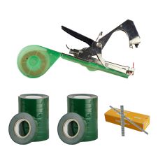 Dispozitiv de legat GARDEN PRO cu banda PE/capse viticultura/legumicultura Dmax-45mm cu 2 seturi benzi/1 cutie capse ENERGO