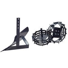 PACHET 1 ACCESORII MOTOSAPA ENERGO ZZ (ROTI METALICE 3.50 - 6 CU AX HEXAGONAL INCLUS SET 2 BUCATI, PLUG ARAT PENTRU MOTOSAPA)
