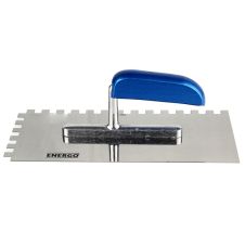 Gletiera zimtata ULC lama inox 280x130mm grosime 0.7mm dantura 6x6mm cu maner lemn ENERGO