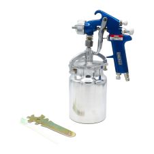 Pistol de vopsit pneumatic AIR FORCE 1000 HVLP duza D-1.7mm consum aer 300-450L/min P 3.5-5.5 bari cupa jos aluminiu ENERGO