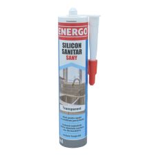 Silicon etansant SANY sanitar transparent pentru placi ceramice sticla plastic cartus 280ml ENERGO