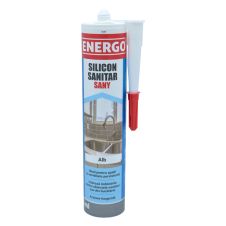 Silicon etansant SANY sanitar alb pentru placi ceramice sticla plastic cartus 280ml ENERGO