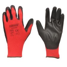 Manusi protectie POLY marimea 9 poliester impregnate poliuretan palma si varf degete EN388-3121XX ENERGO