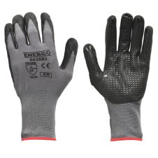 Manusi protectie PICUS marimea 9 poliester impregnate nitril palma si varf degete cu picouri EN388-4131XX ENERGO