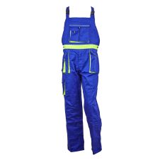 Pantalon cu pieptar ELITE albastru/verde material-bumbac/poliester ENERGO