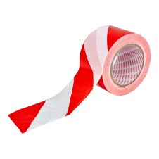 Banda avertizare ALERT neadeziva polietilena alb/rosu latime 70mm L-200m g-0.03mm pentru delimitare zone de lucru ENERGO