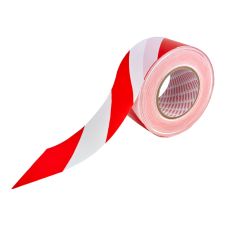 Banda avertizare ALERT neadeziva polietilena alb/rosu latime 70mm L-200m g-0.05mm pentru delimitare zone de lucru ENERGO