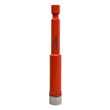 Carota diamantata HEXDRILL D-10mm L-40mm prindere hexagonala 1/4" gaurire uscata pentru gresie/faianta/granit/marmura ENERGO