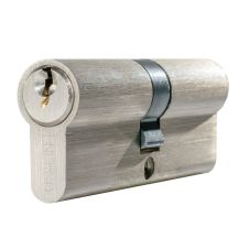 Cilindru din zinc GUARD 2S centrat 40x40 mm 6 pini nichel satinat 3 chei alama ENERGO