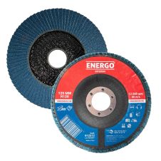 Disc abraziv lamelar DLE INTENSIV 125x22.23mm granulatie R 120 zirconiu corund suport fibra pentru inox/metal ENERGO