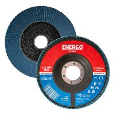 Disc abraziv lamelar DLE INTENSIV 125x22.23mm granulatie R 80 zirconiu corund suport fibra pentru inox/metal ENERGO