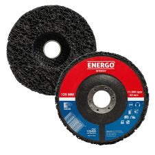 Disc abraziv netesut compact INTENSIV 125x22.23mm granulatie grosiera carbura siliciu suport fibra pentru curatare rugina/vopsea ENERGO