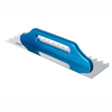 Gletiera zimtata ULC tip elvetian lama inox 480x130mm dantura semirotunda 12mm pentru marmura cu maner lemn ENERGO