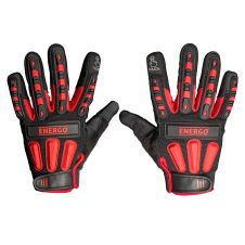 Manusi de lucru MECANIC marimea 8 din spandex cu piele sintetica in palma protectie TPR si touchscreen ENERGO