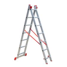 Scara 2 tronsoane culisante universala ST 2x7 trepte Lmax-3.14m Lmin-2.00m H forma A-1.92m din aluminiu ENERGO