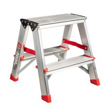 Scara dubla cu trepte pe ambele parti SD 2x2 trepte Hmax-0.36m din aluminiu ENERGO