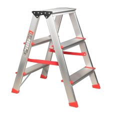 Scara dubla cu trepte pe ambele parti SD 2x3 trepte Hmax-0.59m din aluminiu ENERGO