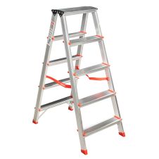 Scara dubla cu trepte pe ambele parti SD 2x5 trepte Hmax-1.02m din aluminiu ENERGO