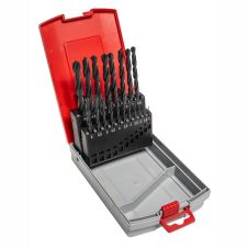 Set burghie metal SBM diametre 1-10mm DIN 338 material HSS-R prindere cilindrica 19 piese cutie plastic ENERGO